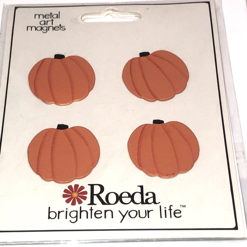 NEW 4 Sets Of Roeda Brighten Life Metal Art Magnets Fall Leaf Pumpkins Turkey - Picture 3 of 7